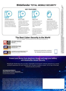 Bitdefender Mobile Security For Android 1 User 1 Year