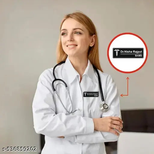 Personalised Black Engraved Acrylic Pinback Name Badge - (Pack of 1)