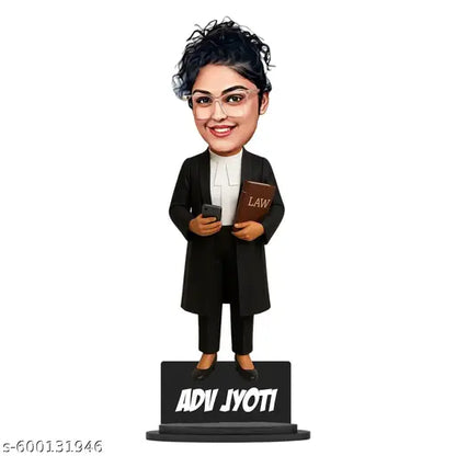 Female Advocate Caricature | Personalized Lawyer Gift forFemale Lawyers | Custom Advocate Figurine | Unique Graduation or Farewell Gift Idea