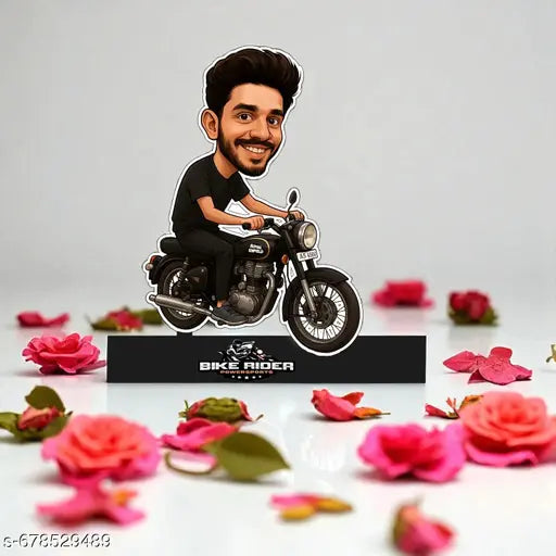 Personalized MDF Photo Cut Out – Custom Boy Bike Rider Cutout Photo Frame with Photo Print – Birthday MDF Photo Frame Design Toon Fusion