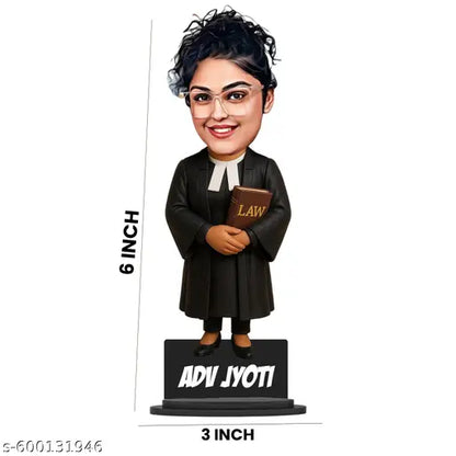 Female Advocate Caricature | Personalized Lawyer Gift forFemale Lawyers | Custom Advocate Figurine | Unique Graduation or Farewell Gift Idea