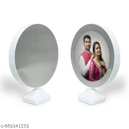 Personalized LED Photo Mirror with Custom Picture | Decorative Tabletop Night Light for Home & Gifting